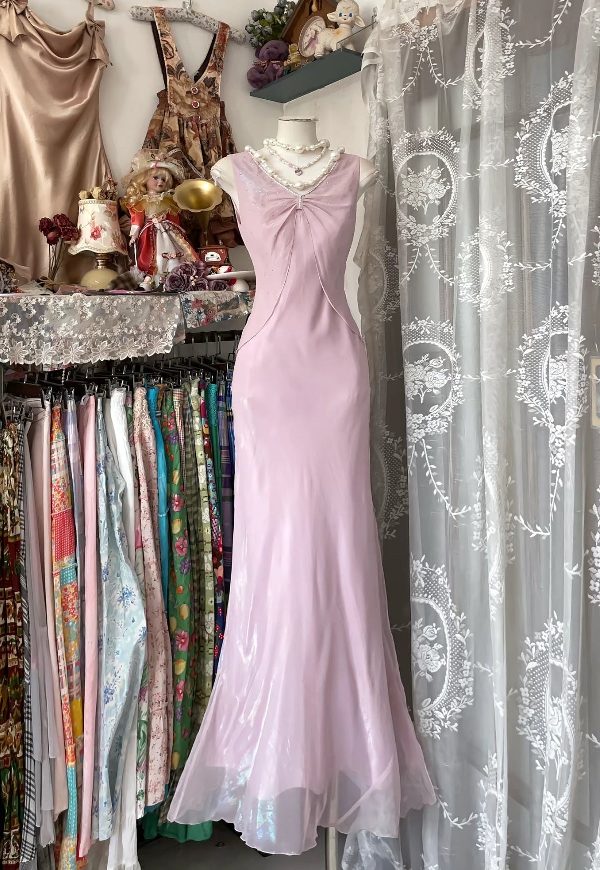 Mermaid Pink Long Prom Dress Formal Party Gown J8532