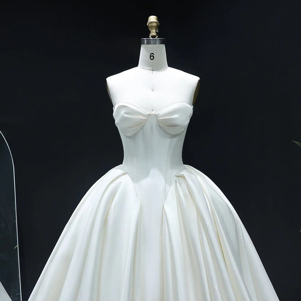 Luxury Sweetheart Satin Ball Gown Wedding Dress with Overskirt ZP185 - View 4 | VelvetHem