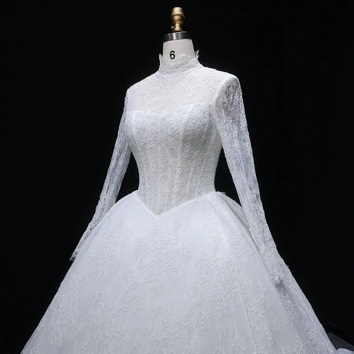 Luxury High Neck Lace Wedding Dress ZP182