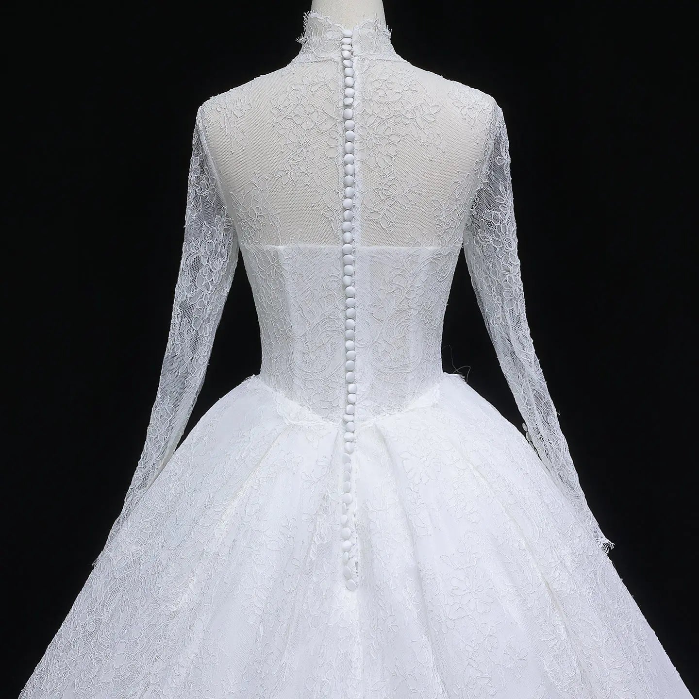 Luxury High Neck Lace Wedding Dress ZP182