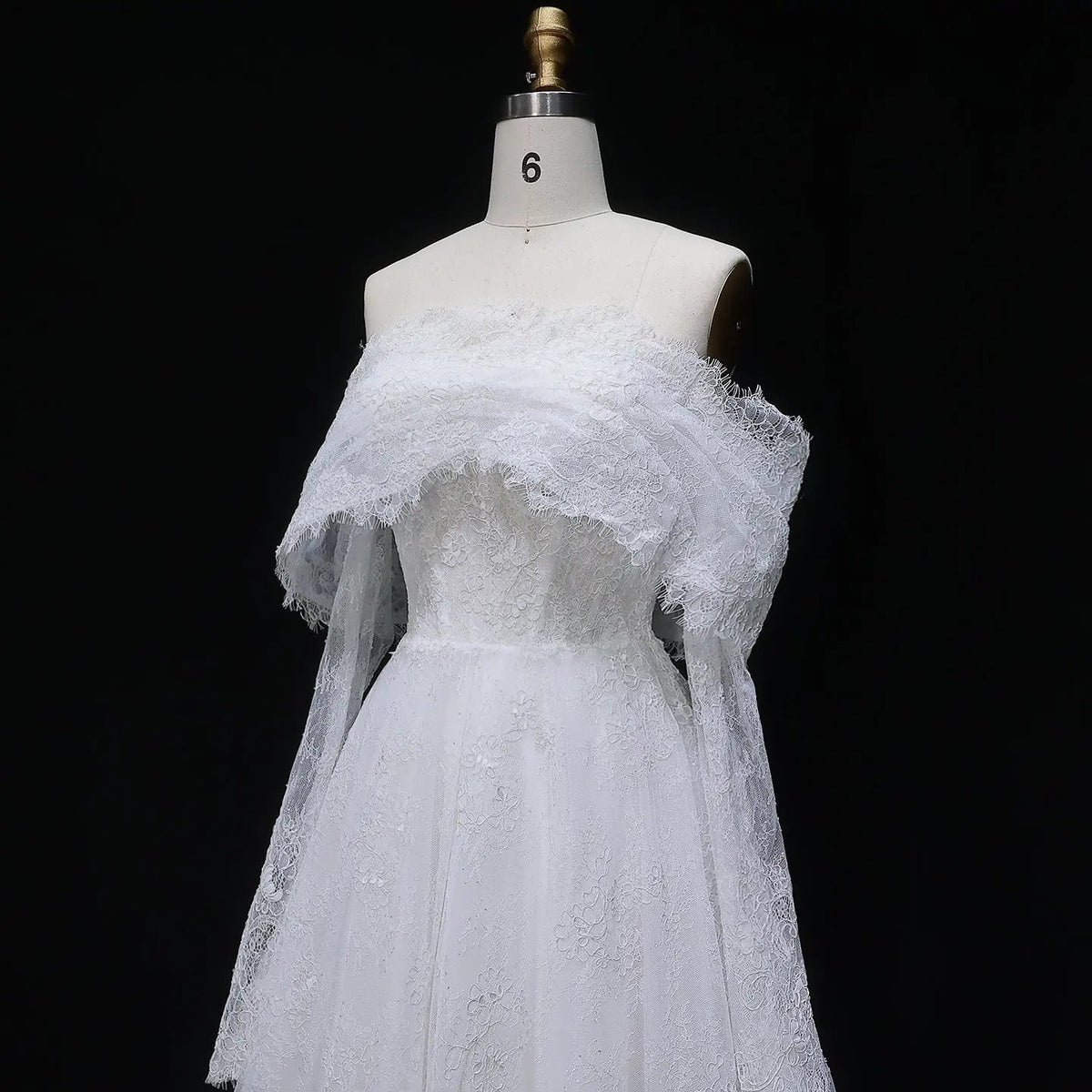 Luxury Off Shoulder Wedding Dress with Long Sleeves ZP175