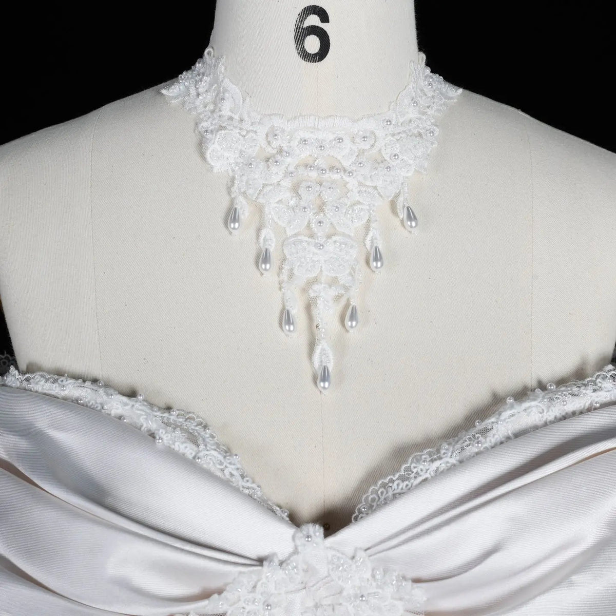 Off the Shoulder White Satin Ball Gown Wedding Dress with Long Cathedral Train ZP017 - View 10 | VelvetHem