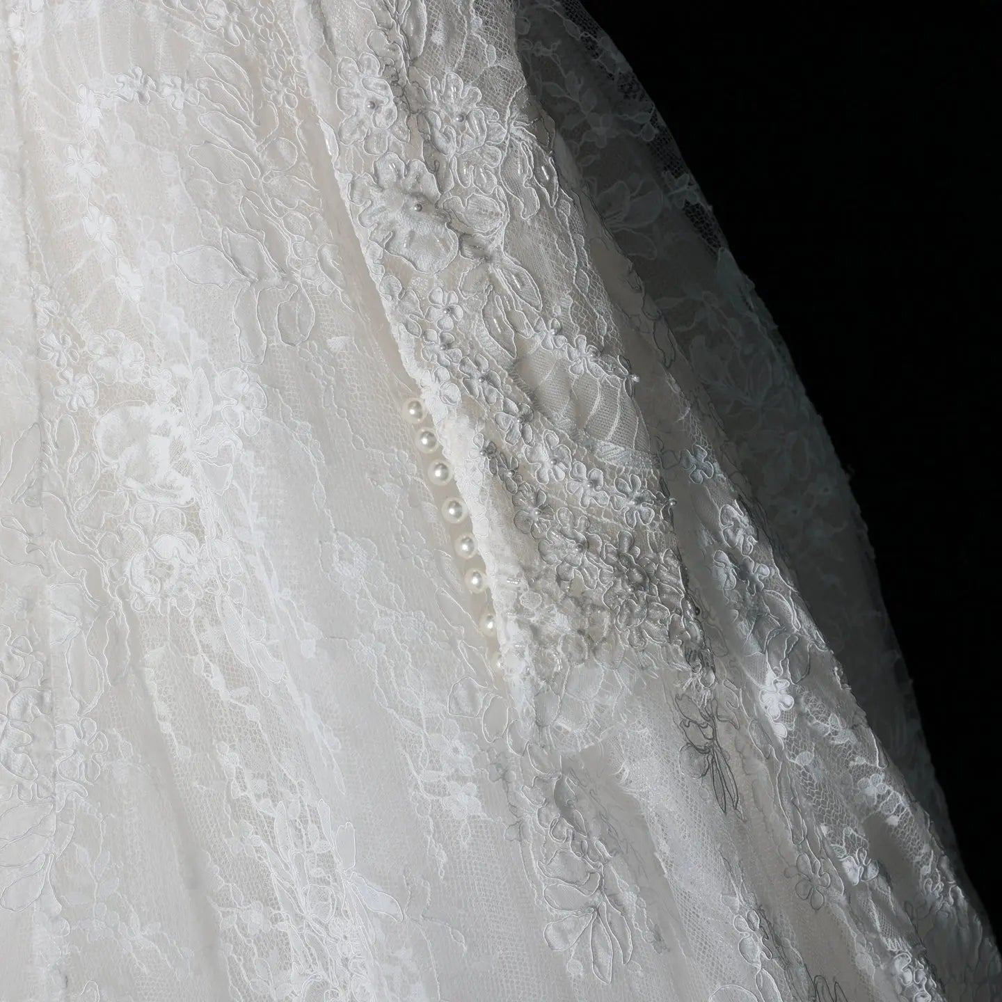 White Floral Lace Ball Gown Wedding Dress with Sweetheart Neckline and Detachable Long Sleeves ZP015 - View 12 | VelvetHem