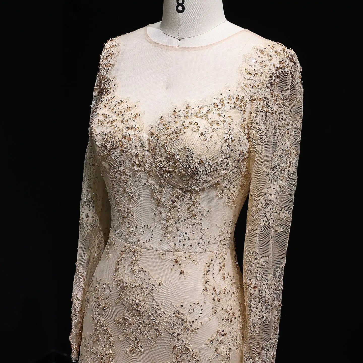 Glamorous Lace Long Sleeves Mermaid Wedding Dress ZP191