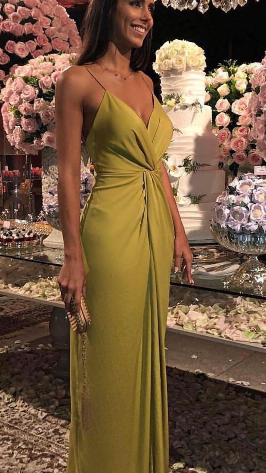 Charming V-Neck Long Evening Dress,Fashion Party Gown - FashionDia