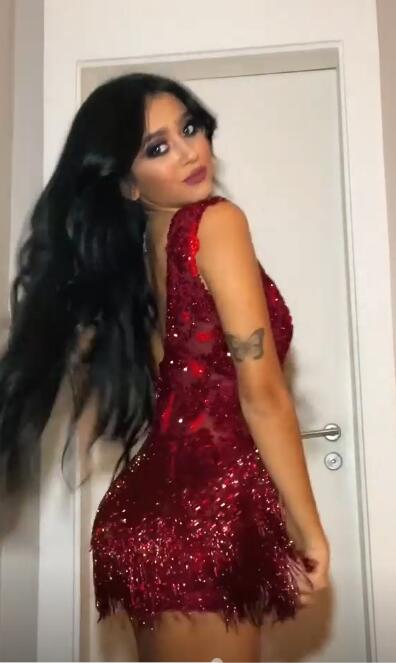 Pretty Burgundy Lace Sequin Tassel Bodycon Cocktail Dress Short Graduation Homecoming Dress