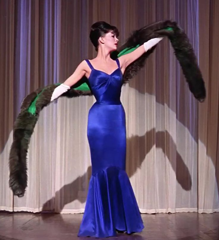 Vintage Royal Blue Satin Mermaid Evening Dress Long Prom Party Gown - View 2 | FashionDia