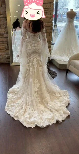 New high-quality mermaid lace embroidery fairy wedding dress (ZD13650)