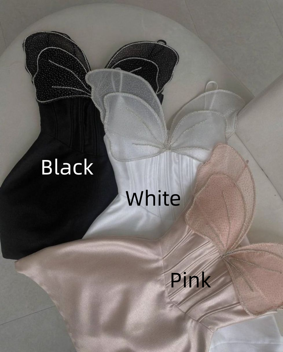 Sweet Butterfly Strapless Sheath 18th Birthday Outfits Formal Graduation Homecoming Dress