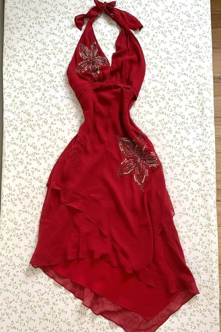 Sexy Red Halter V-Neck Chiffon Short Cocktail Dress Formal Graduation Homecoming Dress - FashionDia