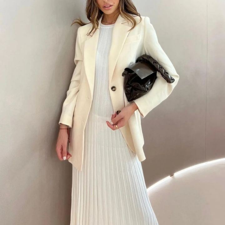 Valeria Aesthetic Sleeveless Pleated Maxi Dress Premium Wardrobe Essential
