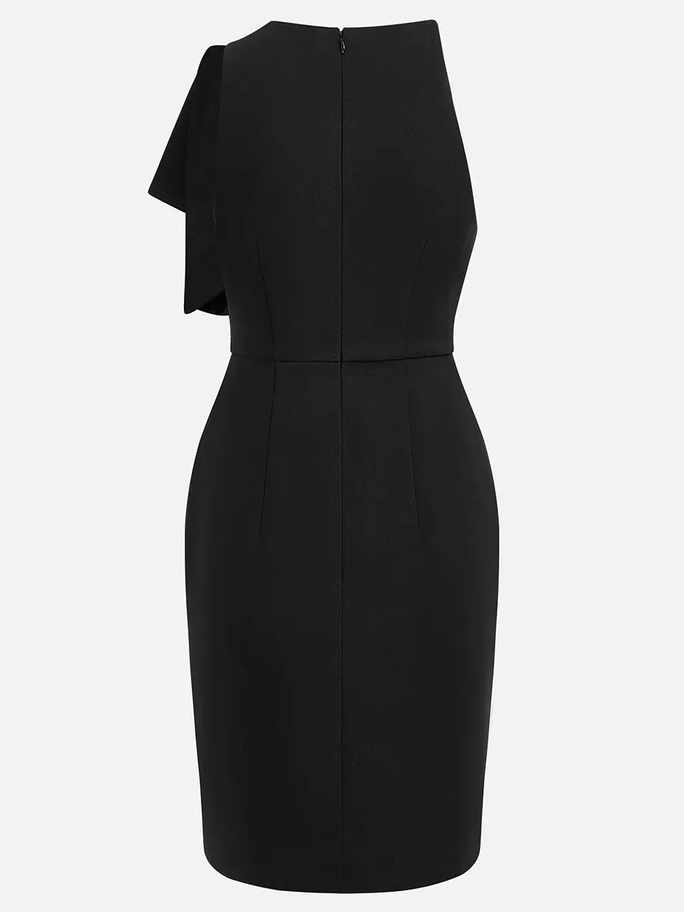 Black Halter Bow Sheath Mini Dress - View 5 | FashionDia