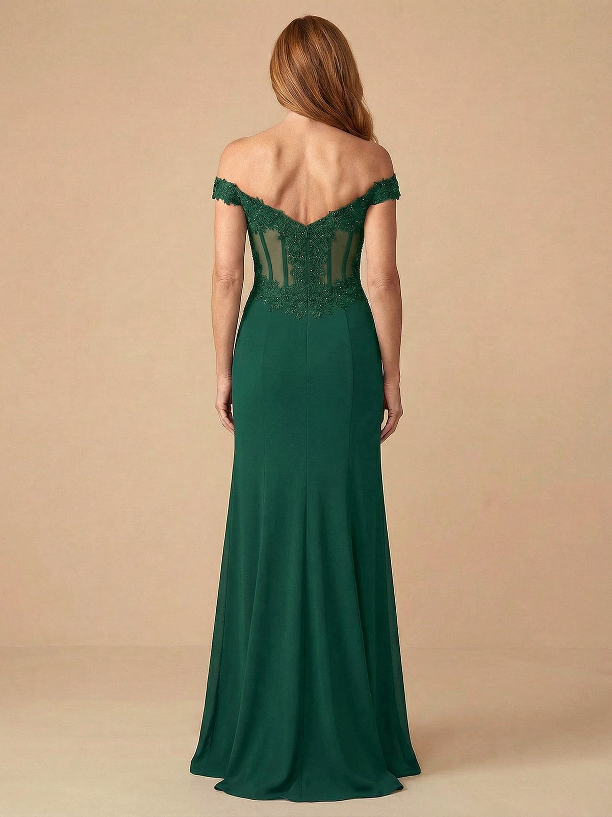 Trumpet/Mermaid Off-the-Shoulder Floor-Length Mother of the Bride Dress - View 5 | FashionDia