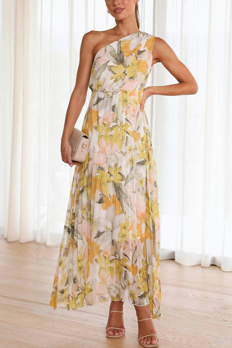 Elvia Luxe Printed Dress with Dropped Sleeves Everyday Edit