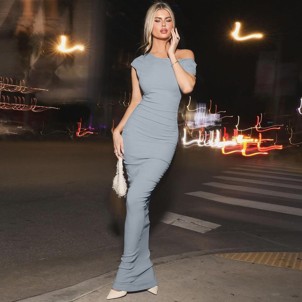 Mystical Off Shoulder Dress Grey