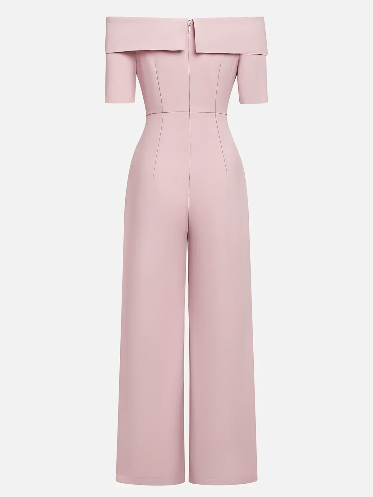 Women Pink 3D Floral Off The Shoulder Short Sleeve Dressy Jumpsuit