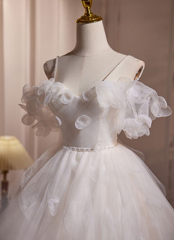 Simple A-Line White Spaghetti Straps Sweet Mini Dress Homecoming Dress - View 2 | FashionDia