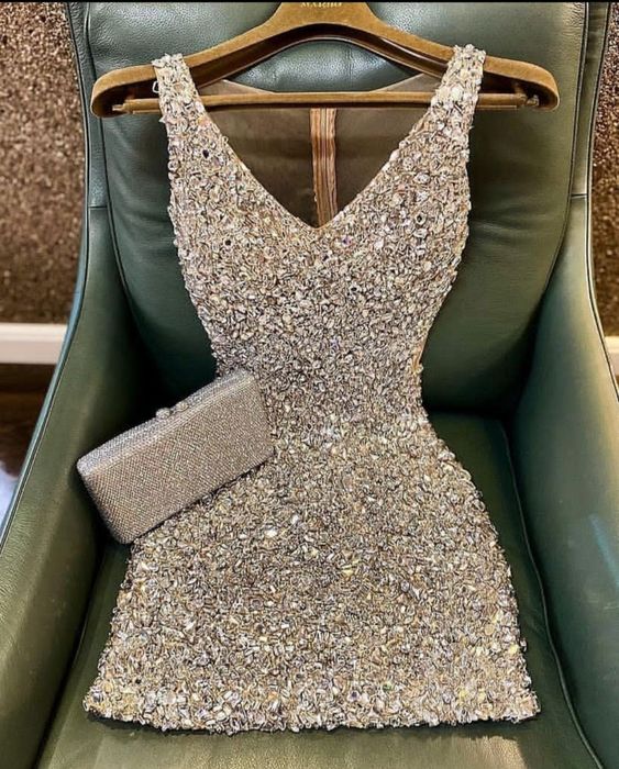 Vintage Beaded Party Dress Homecoming Dresses
