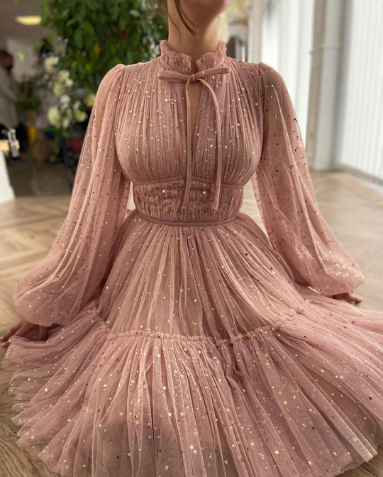 Pastel Pink Mini Dress Short Prom Dresses, Homecoming Dresses