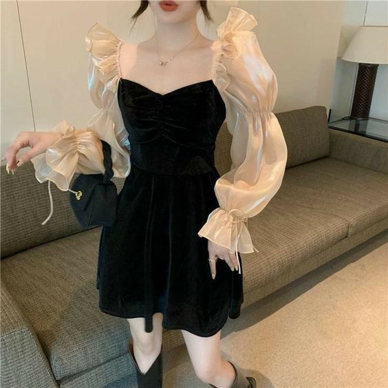 Vintage Black Party Dress Homecoming Dresses