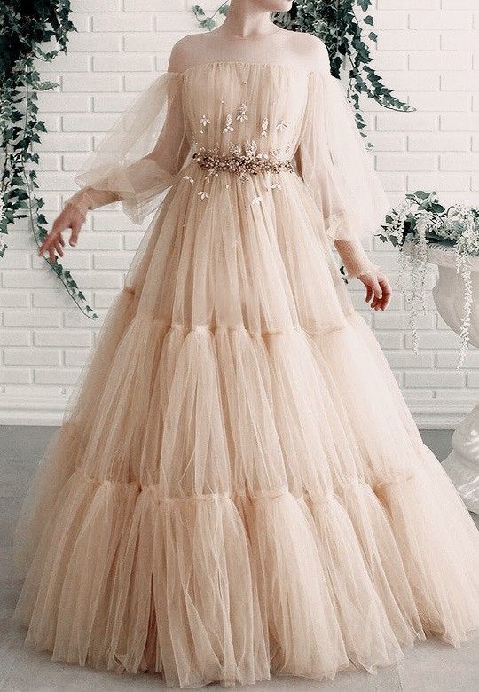 Champagne Evening Dress Long Prom Dress Party Dress