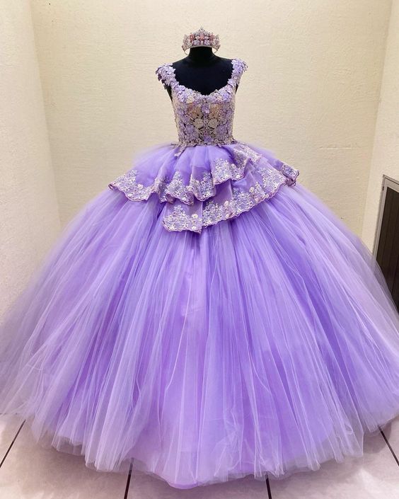 Purple Ball Gown Prom Dresses Long Evening Dresses