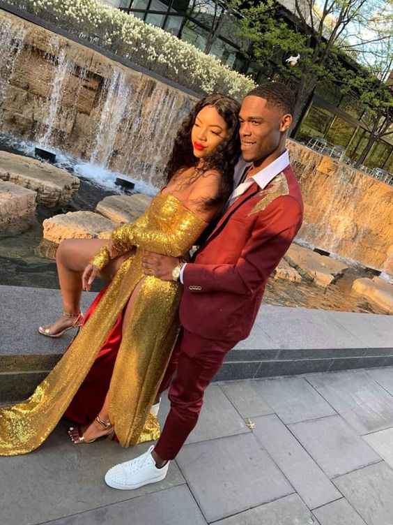 Gold Sequin Prom Dresses Long Evening Dresses