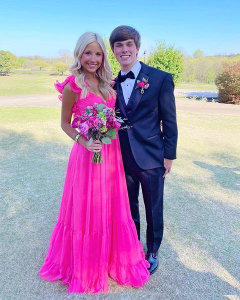 Elegant Hot Pink Long Prom Dresses