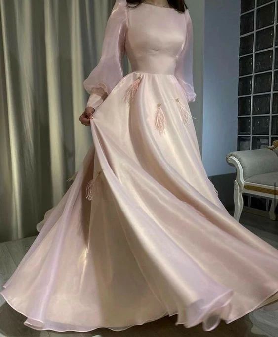 Long Sleeve Prom Dresses, Formal Party Dresses