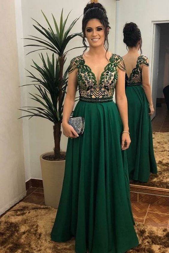 Green Long Prom Dress, Evening Dress