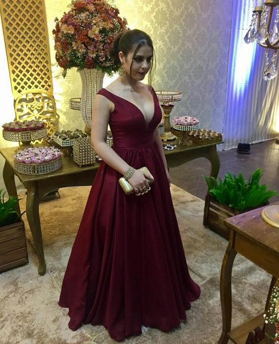 Burgundy Prom Dresses Long Evening Dresses