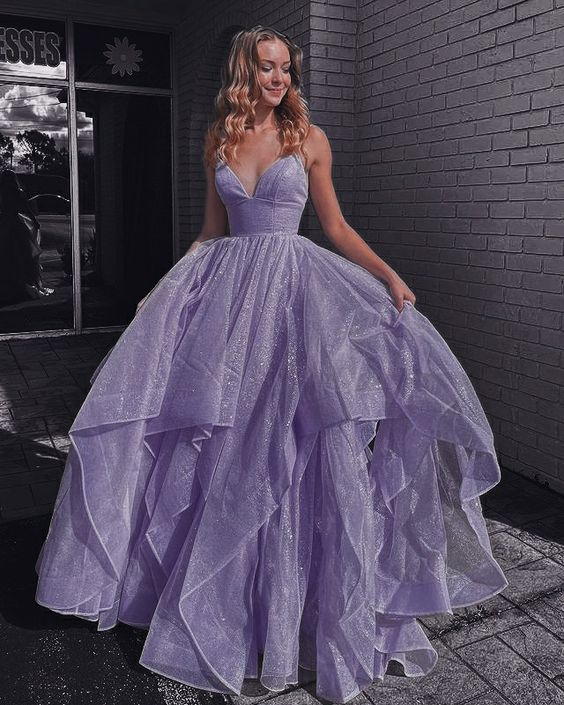 Sexy Long Purple Evening Dress Prom Gown