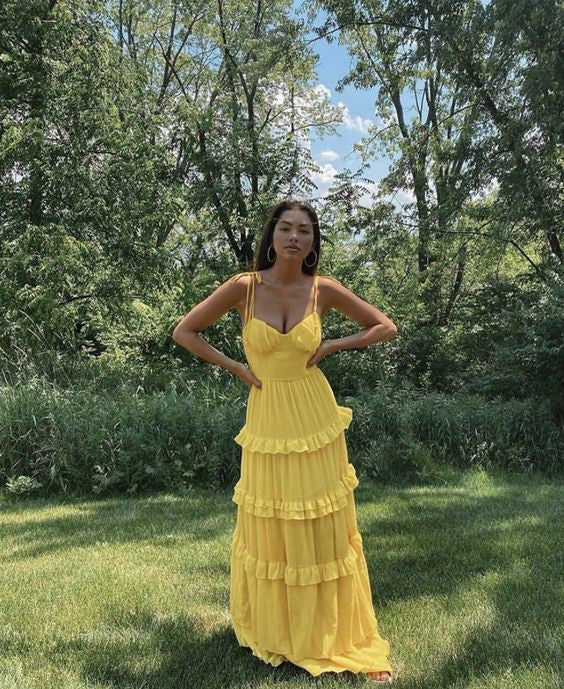Yellow Prom Dresses Long Evening Dresses