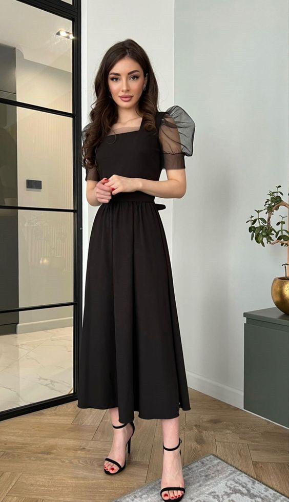 Black a line Party Prom Dresses