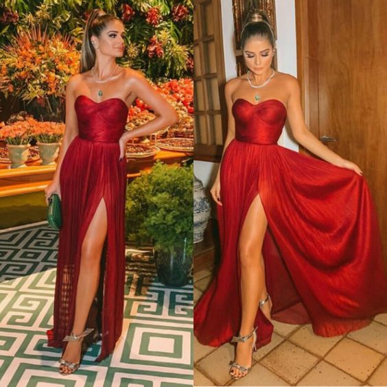 Fashion Red Prom Dresses Long Sexy Prom Dress - View 4 | FashionDia
