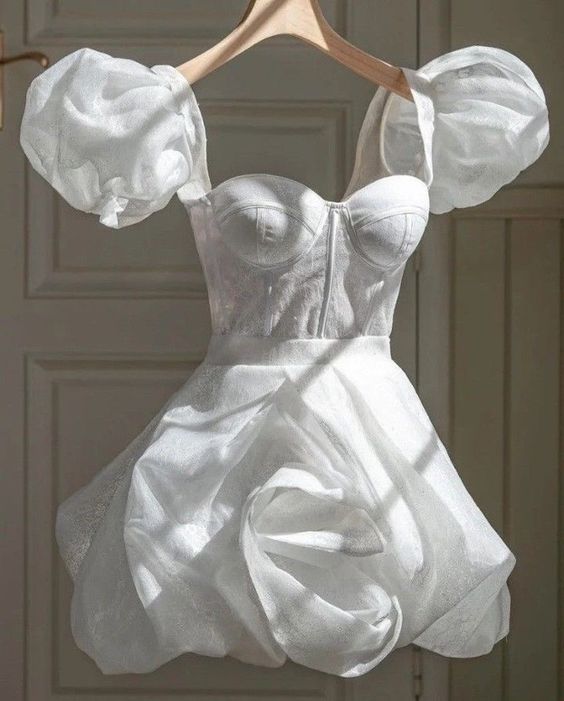 White Short Party Dress Homecoming Dress Short Wedding Dress