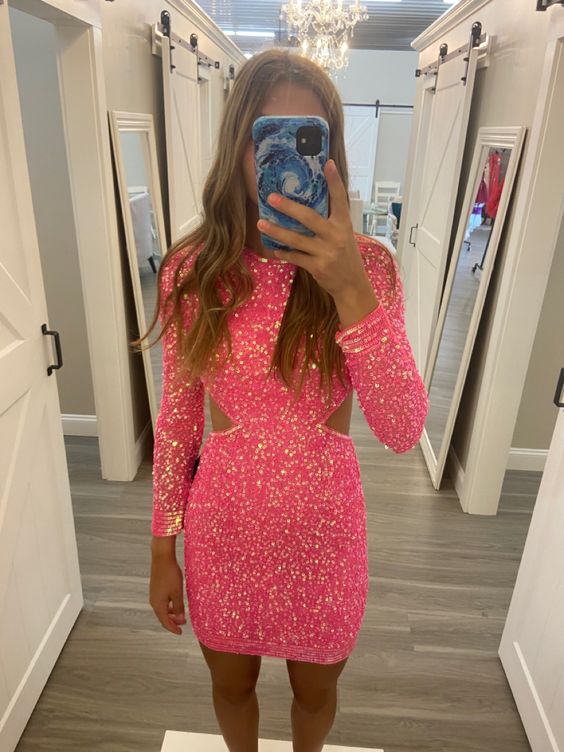 Vintage Short Pink Homecoming Dresses
