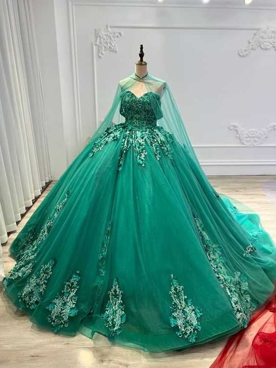 Green Long Ball Gown Party Gown Prom Dress