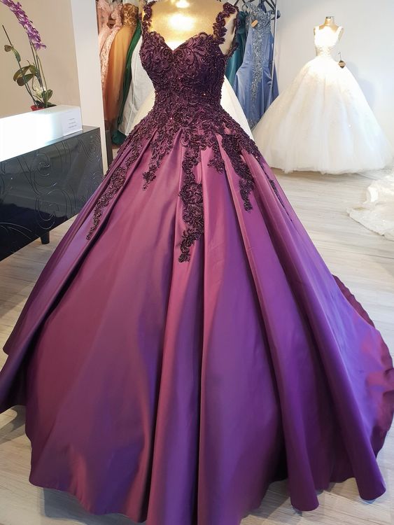 Purple Ball Gown Long Prom Dresses, Formal Graduation Evening Dresses fg2009