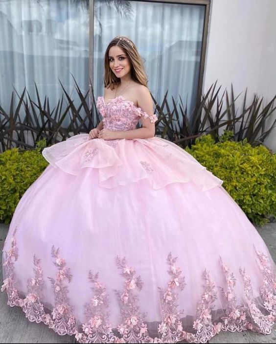 Pink Ball Gown Prom Evening Dresses.charming Formal Evening Gowns
