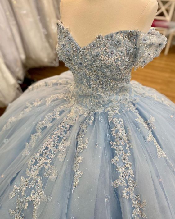 Blue Wedding Dresses Ball Gown Prom Dresses - FashionDia