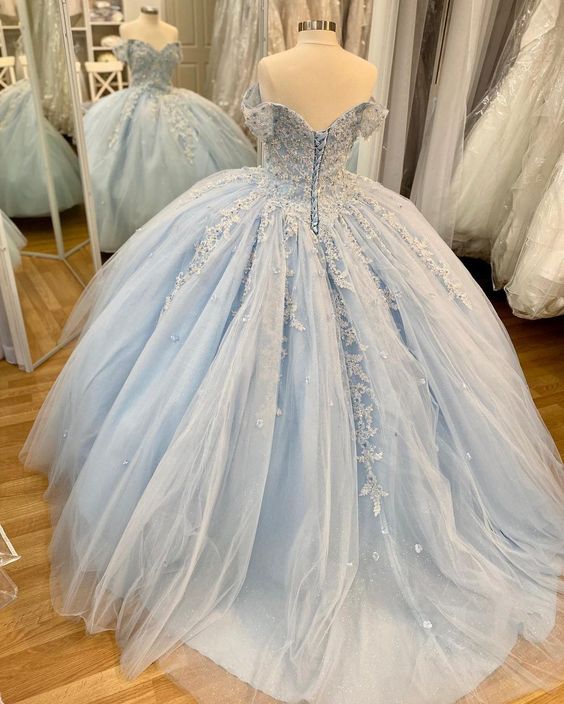 Blue Wedding Dresses Ball Gown Prom Dresses - View 2 | FashionDia
