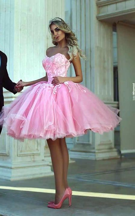 Short Prom Dresses, Pink Homecoming Dresses, Formal Evening Dresses