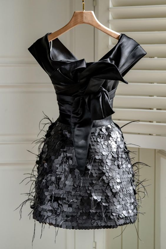 Black Short Party Dress Homecoming Dress