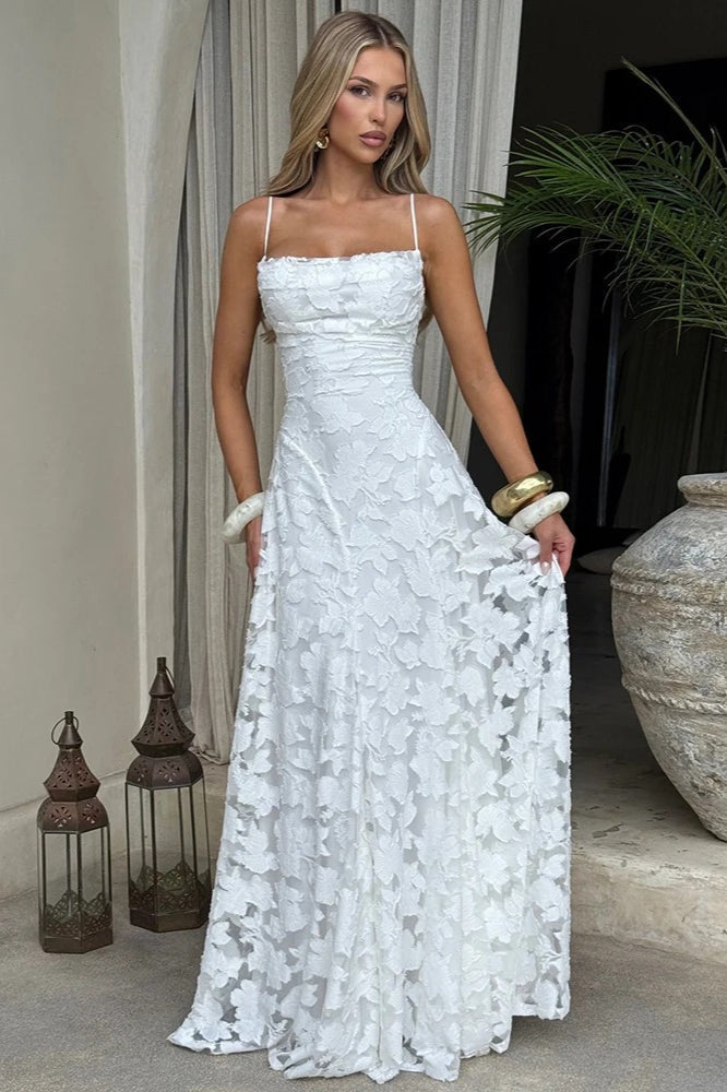 Lace-Up Backless Maxi Dress - View 4 | FashionDia
