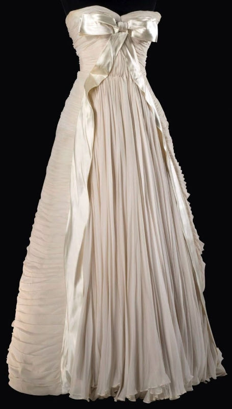 Vintage Ivory Prom Party Dress Long Formal Evening Dress