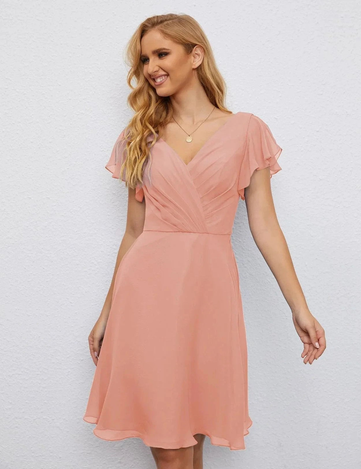ZapDress U Back Homecoming Dress Formal Prom Dress Knee Length Short Sleeves Cocktail Party Dress 28077 (ZD16953)