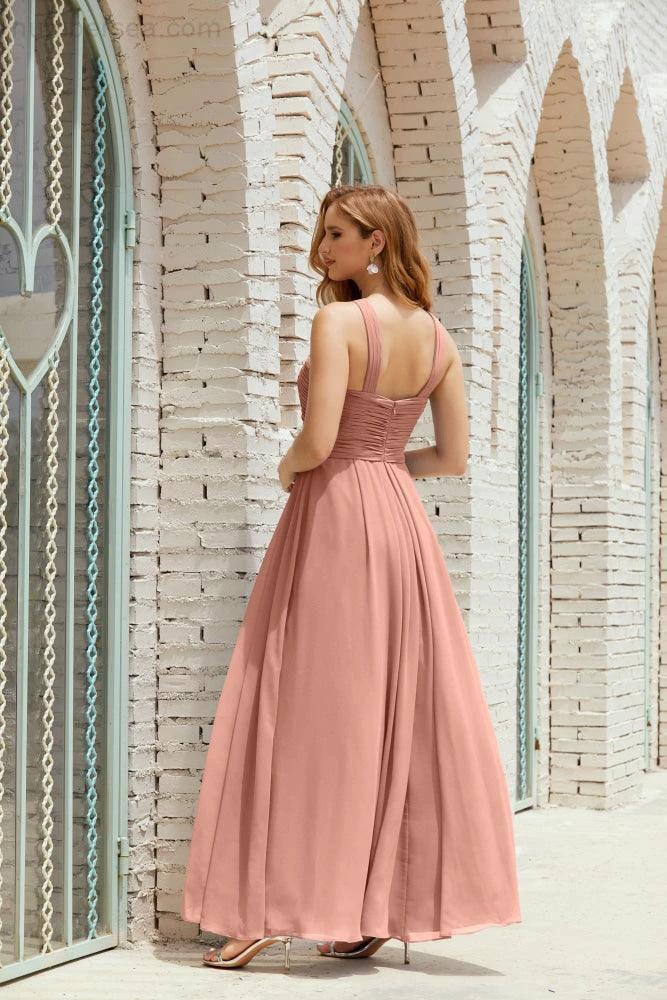 Halter Bridesmaid Dresses Formal Cocktail Prom Gown 28015 (ZD16956)