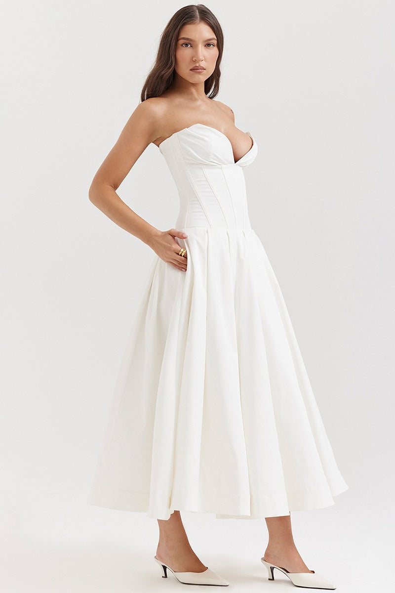 Strapless Corset A Dress with Relaxed Fit and Modern Casual Wear
