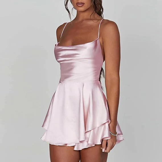 Samantha Exclusive Satin Dress Chic Silhouette Collection